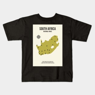 South Africa All National Parks on a Map Travel Poster Kids T-Shirt